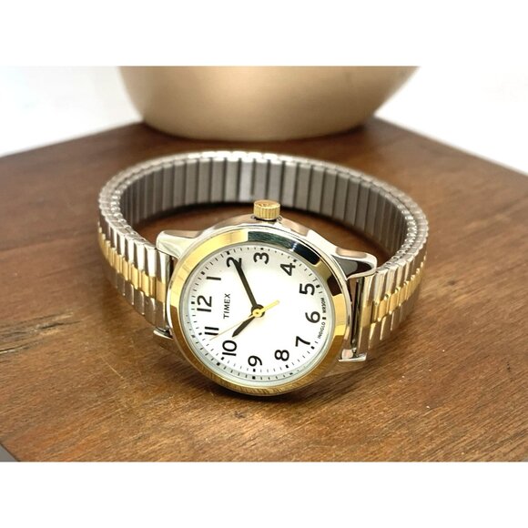 Timex Women's Watch T2N068 Quartz Indiglo White Dial Two Tone Stainless Steel - Picture 8 of 14